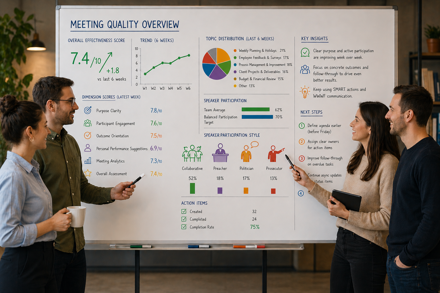 What changes when you start measuring meeting effectiveness